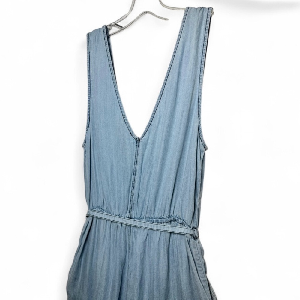 Altar’d State Chambray Tencel Jumpsuit Small Sleeveless Tie Waist - Picture 11 of 15